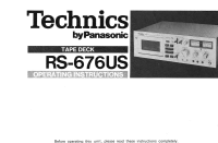Technics - RS-676-US - Owners manual